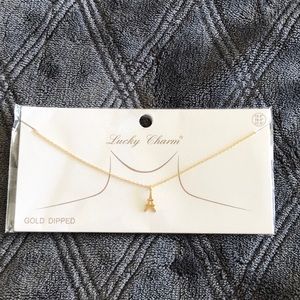 Lucky Charm Gold Dipped Eiffel Tower Necklace